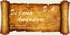 Dijana Andonov vizit kartica